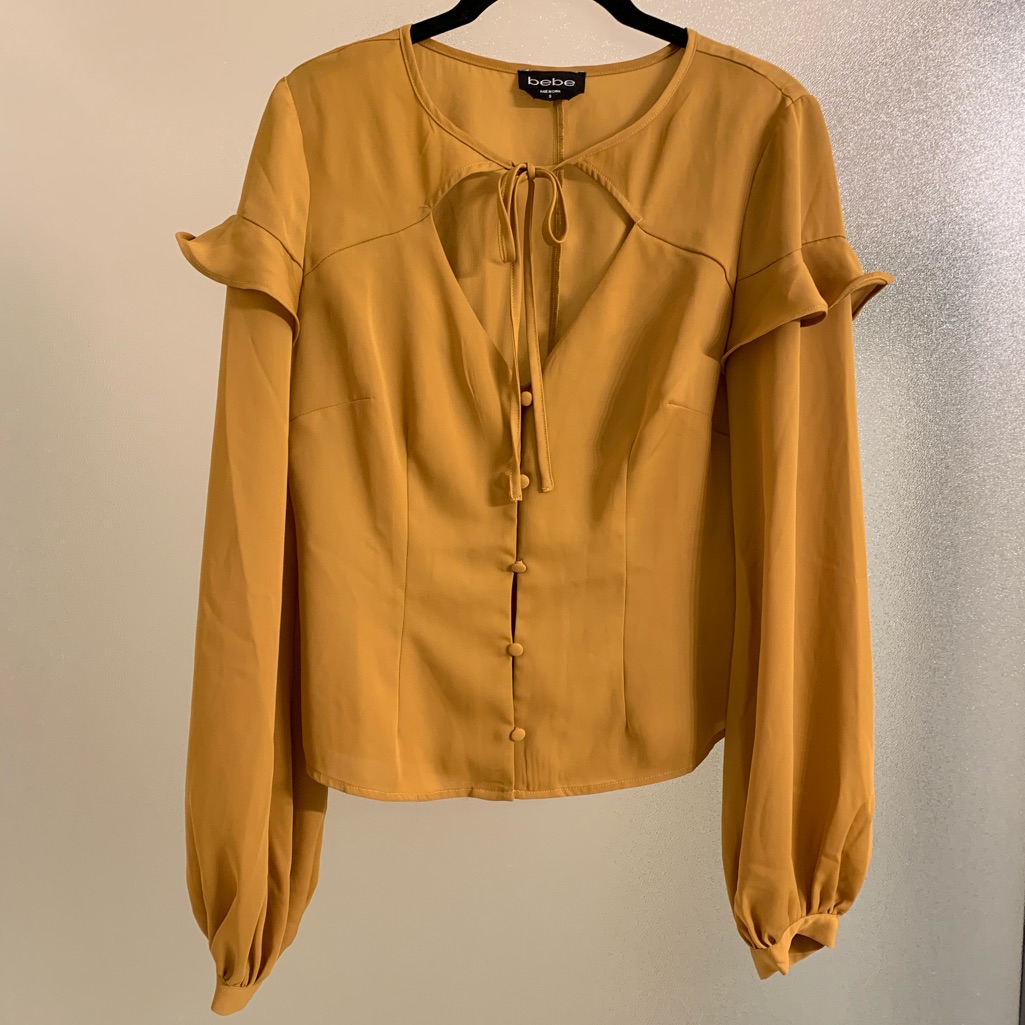 Bebe Button Front Blouse